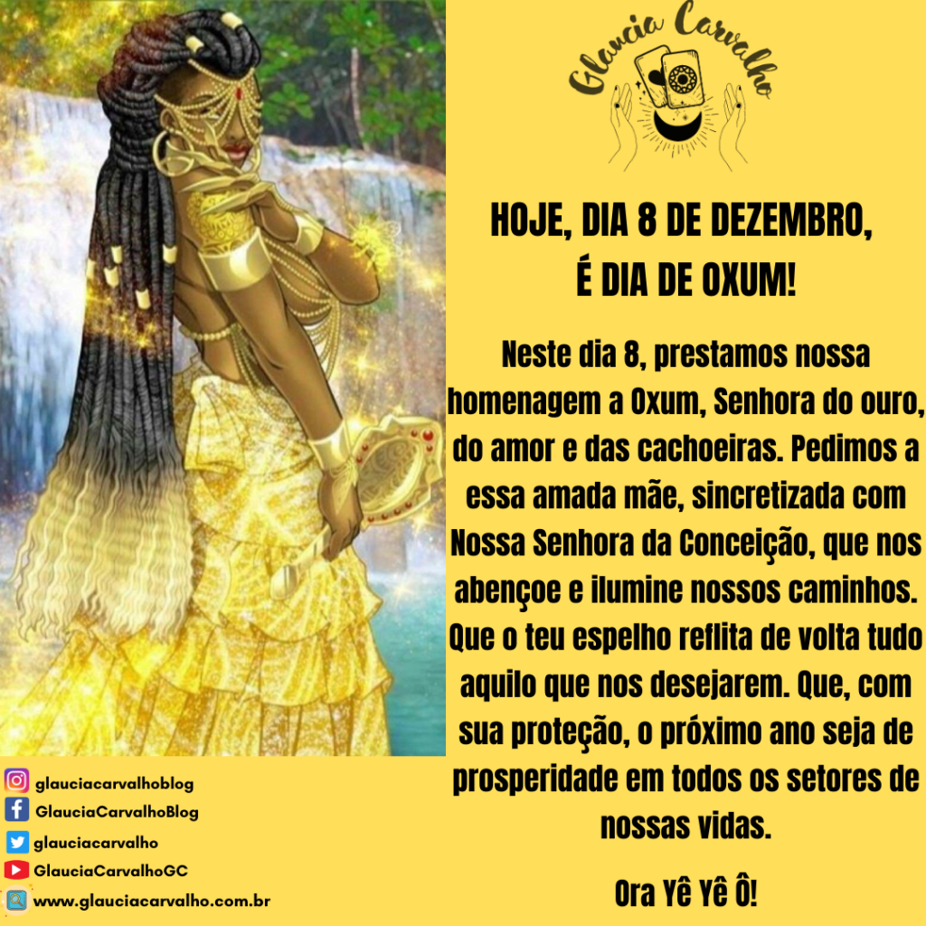 Hoje é Dia De Oxum, Senhora Do Ouro, Do Amor E Das Cachoeiras!